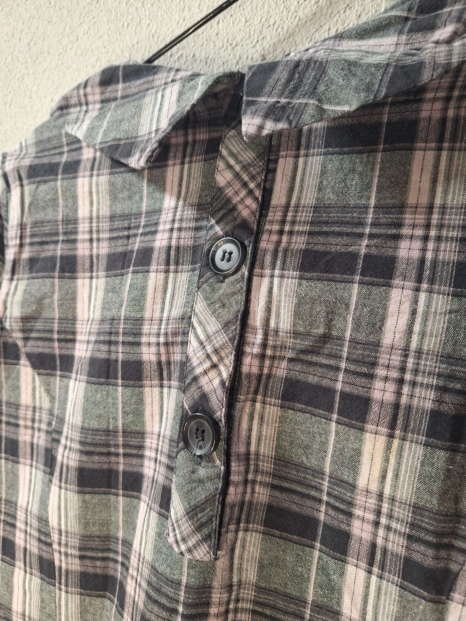 Y2K White Dress Size M 100% Cotton Plaid with Pockets – photo 5